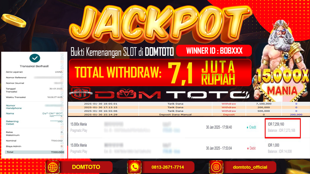 JACKPOT SLOT 15.000X MANIA 30 JANUARI 2025